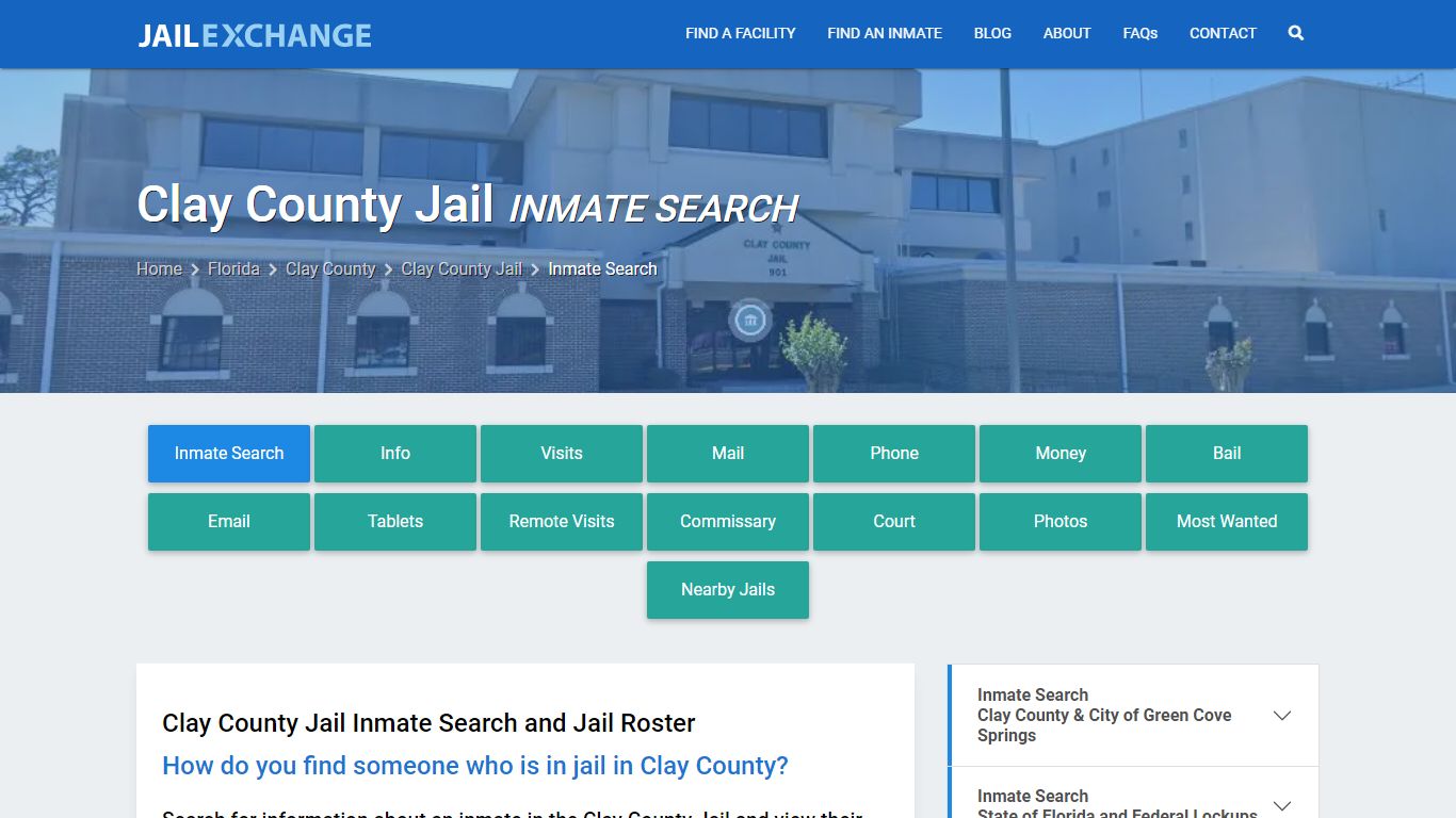 Inmate Search: Roster & Mugshots - Clay County Jail, FL