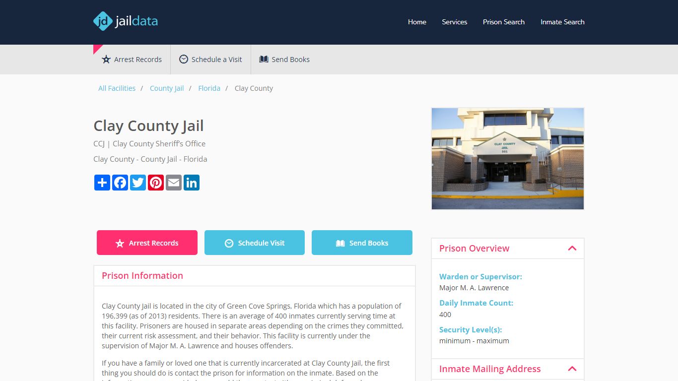 Clay County Jail Inmate Search and Prisoner Info - Green Cove Springs, FL